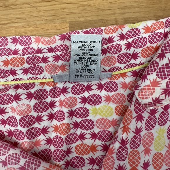 Catherines Button Up Shirt Womens Plus Size 3X Pineapple Print Beachy Tropical - Picture 4 of 6